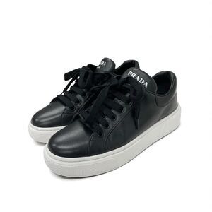 Prada Sneakers Shoes Leather Black Logo